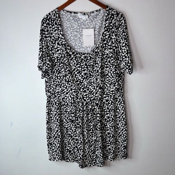 Seraphine Maternity Nursing Tunic Top Short Sleeve Jersey Knit Size 14 - Picture 1 of 10